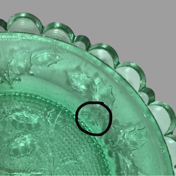 Vintage Pairpoint Glass Cup Plate Cardinal, Green - Picture 7 of 7